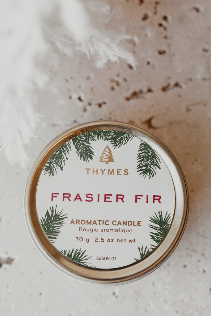 Sarah O Frasier Fir Candle Gold Travel Tin 2.5 oz