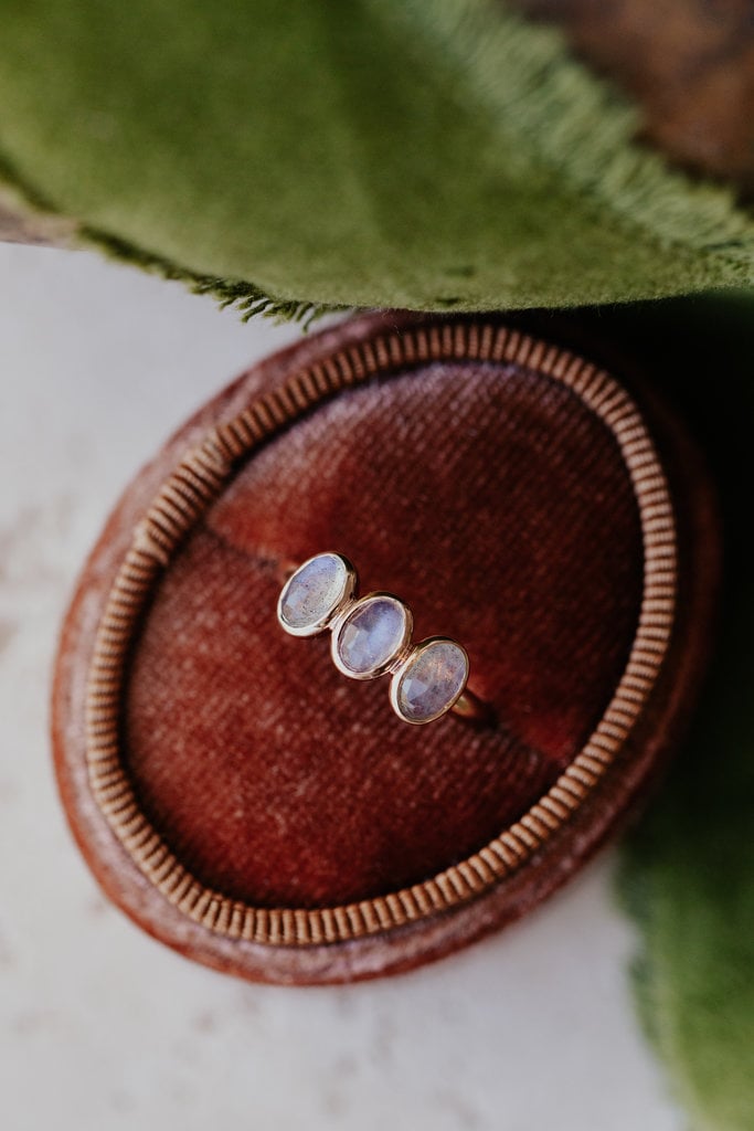 Sarah O Three Oval Labradorite Bezel Ring