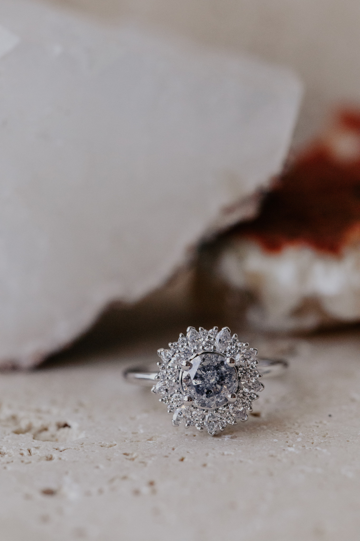 1.9 Ct. Round Cut Natural Diamond Double Halo Triple Row Shank Diamond  Engagement Ring (GIA Certified) | Diamond Mansion
