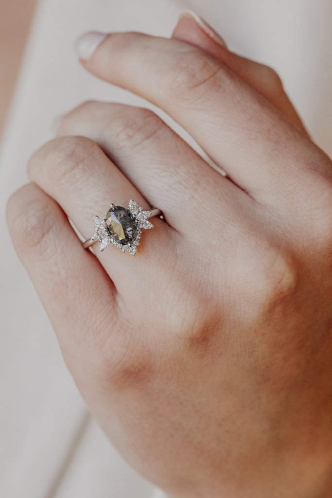 Sarah O The Selene 1.34 ct Oval Galaxy Diamond Ring
