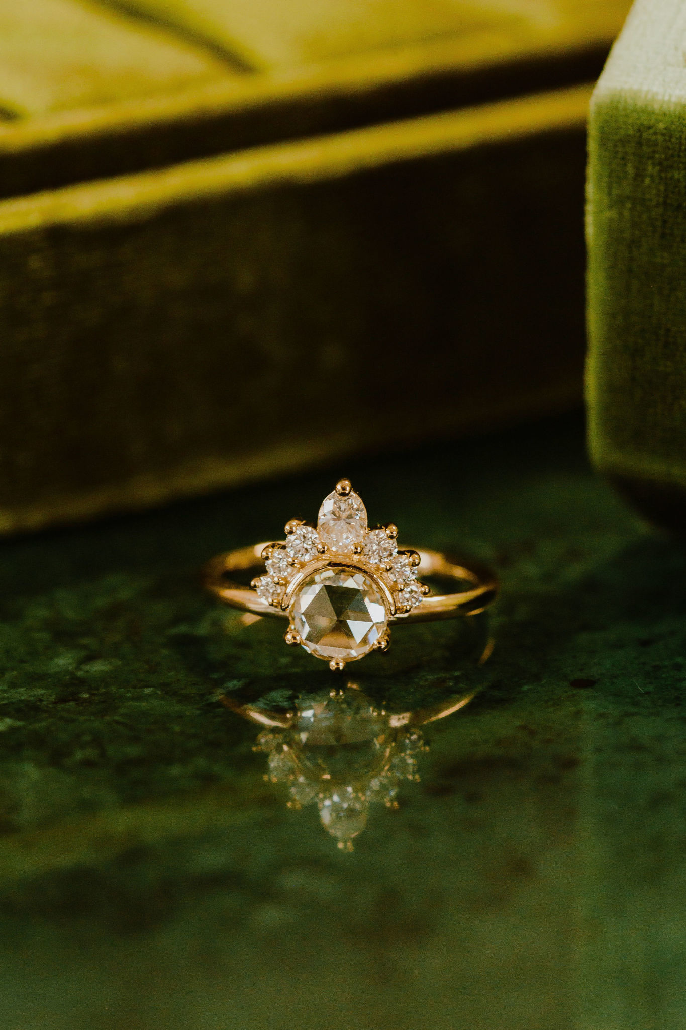 Sarah O The Athena Round Rose Cut Diamond Ring