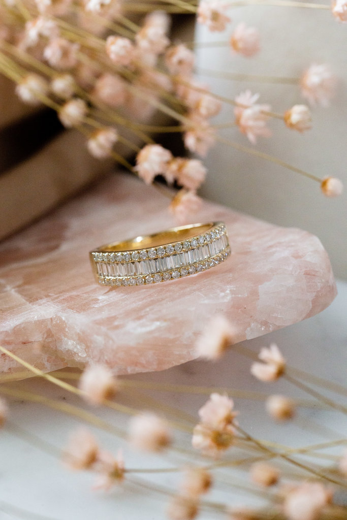 Sarah O The Scarlette Baguette and Round Diamond Band