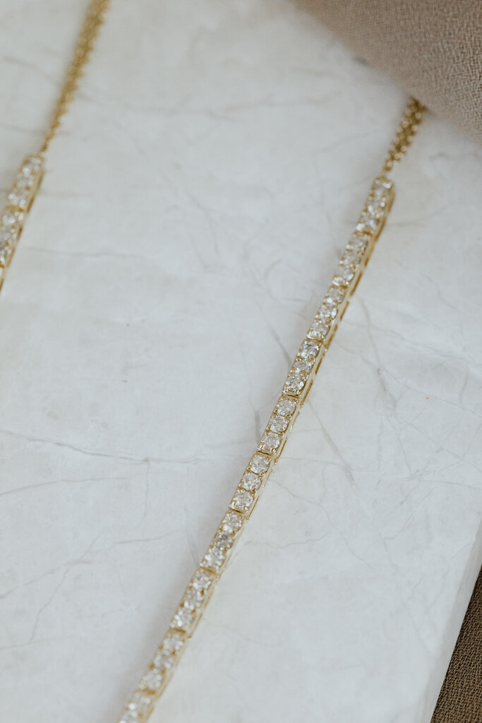 Sarah O 1.92 ct Pave Diamond Bar Tennis Necklace