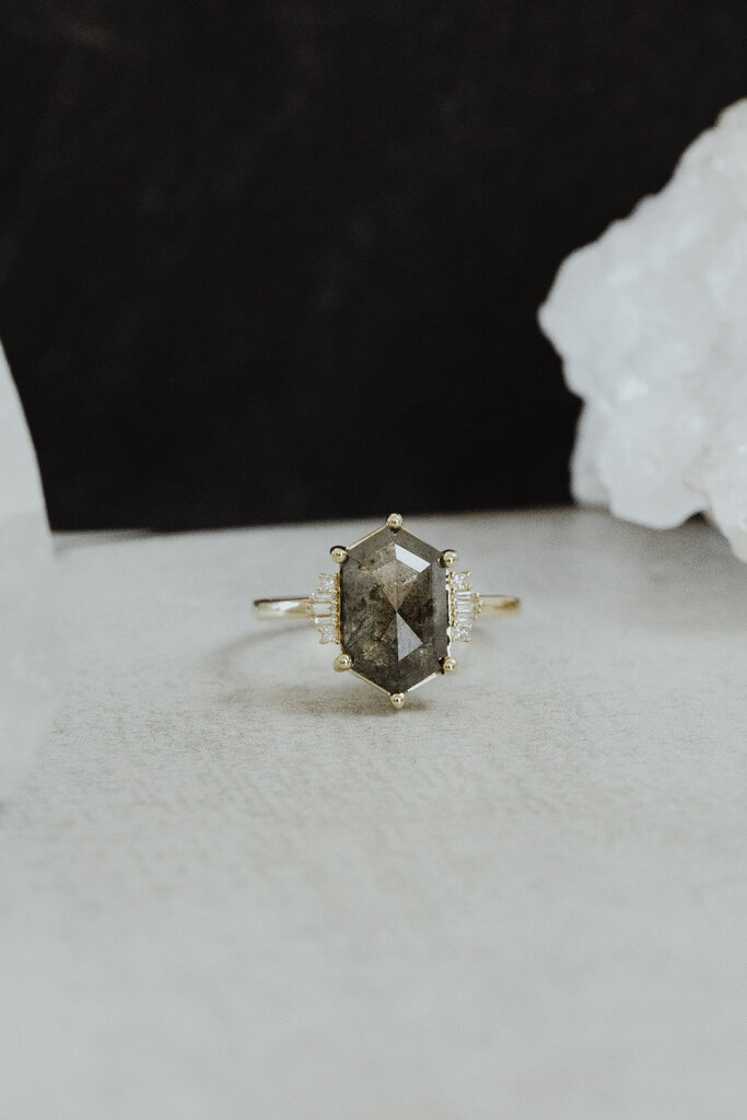 Sarah O The Rhea 3.60 ct Hexagon Galaxy Diamond Ring