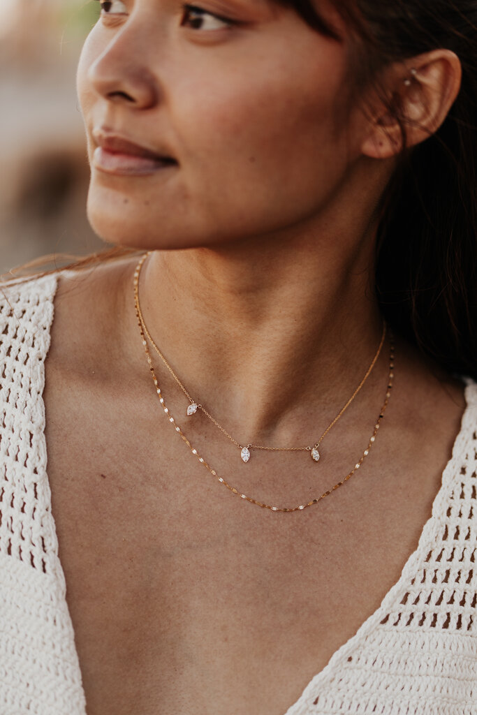 Sarah O The Maren Marquise Station Necklace