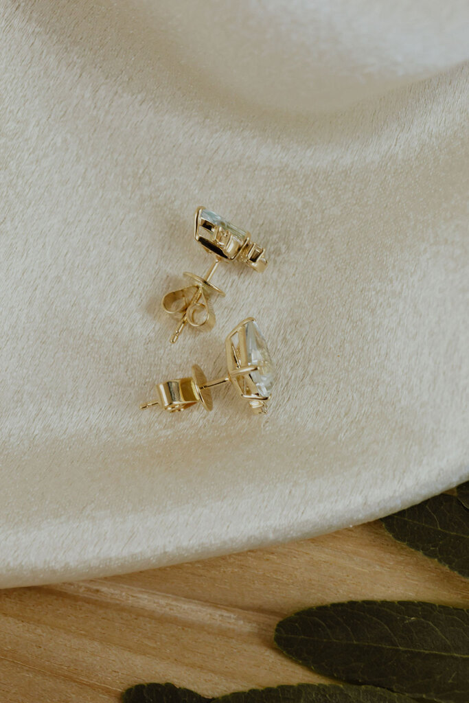 Sarah O 1.40 ct Kite Aquamarine with .24 ct Diamond Accent Stud Earrings