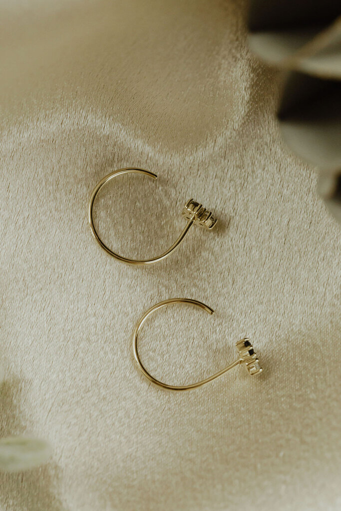 Sarah O Aquamarine, London Blue Topaz and White Sapphire Cluster Hoop Through Earrings