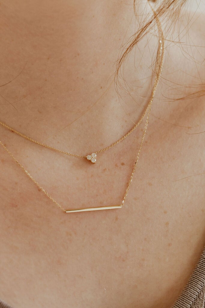 Sarah O .23 ct Three Diamond Triangle Shape Necklace