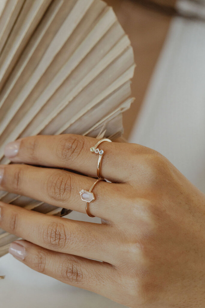 Sarah O Peridot, White Sapphire, and Aquamarine Wrap Ring