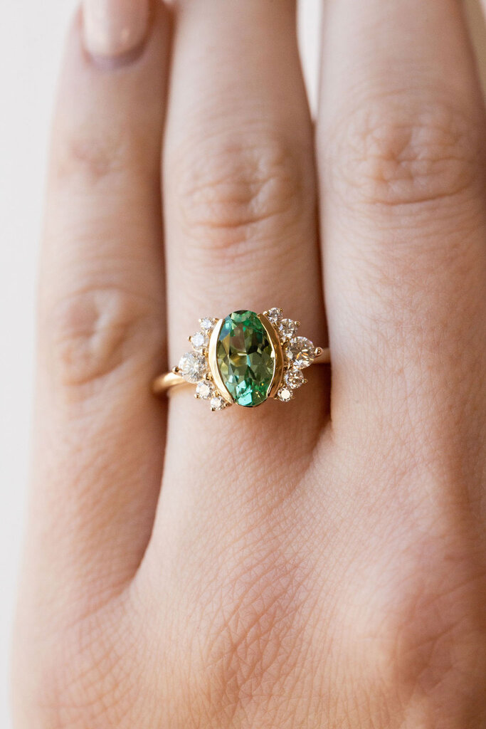 Sarah O The Lee 1.19 ct Oval Emerald Side Diamond Ring