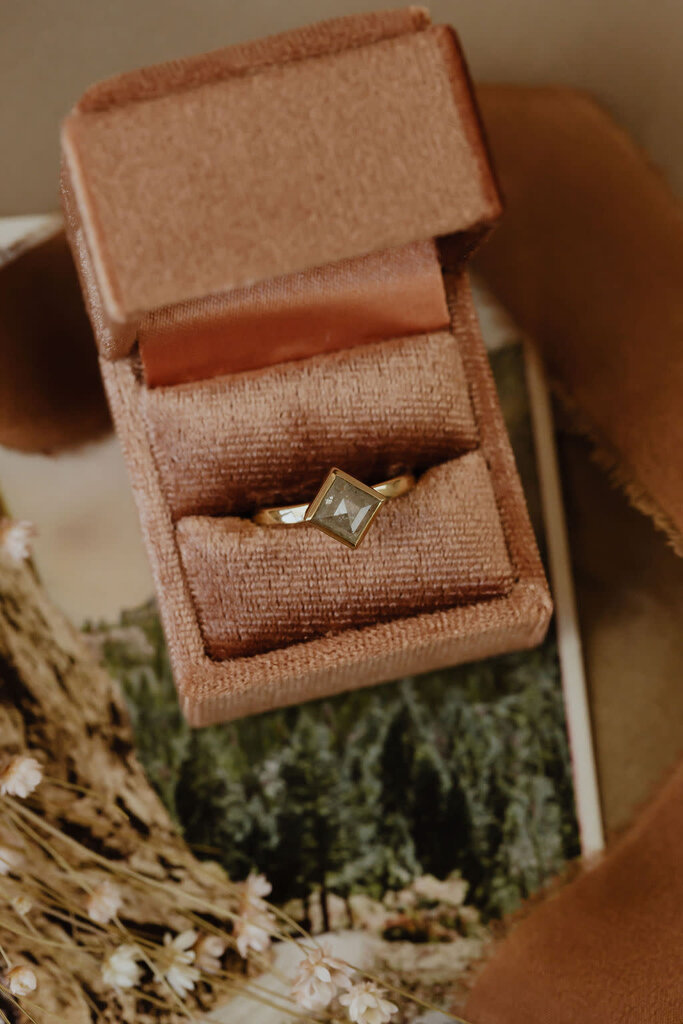 Sarah O The Lena 1.16 ct Square Rustic Diamond Ring