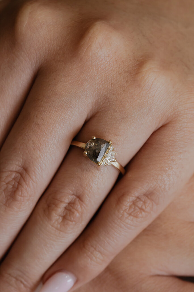 Sarah O The Perilune 1.21 ct Half Moon Galaxy Diamond Ring