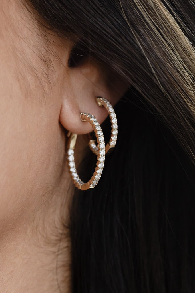 Sarah O Small Inside Out .50 ct Diamond Hoop Earrings