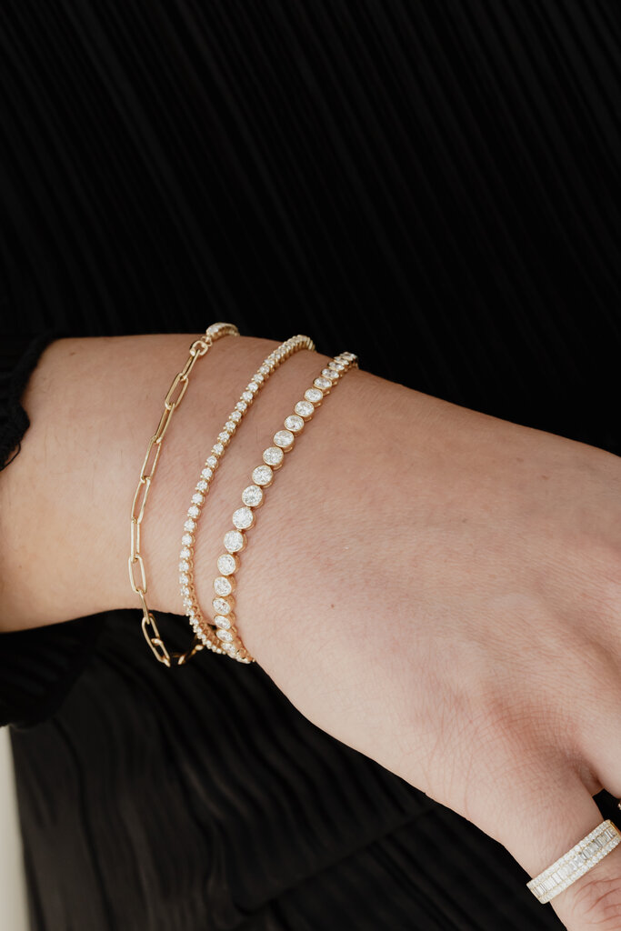 Sarah O Paperclip Chain & 1 ct Diamond Bracelet