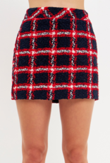 ENGLISH FACTORY ENGLISH FACTORY CHECK BOUCLE SKIRT