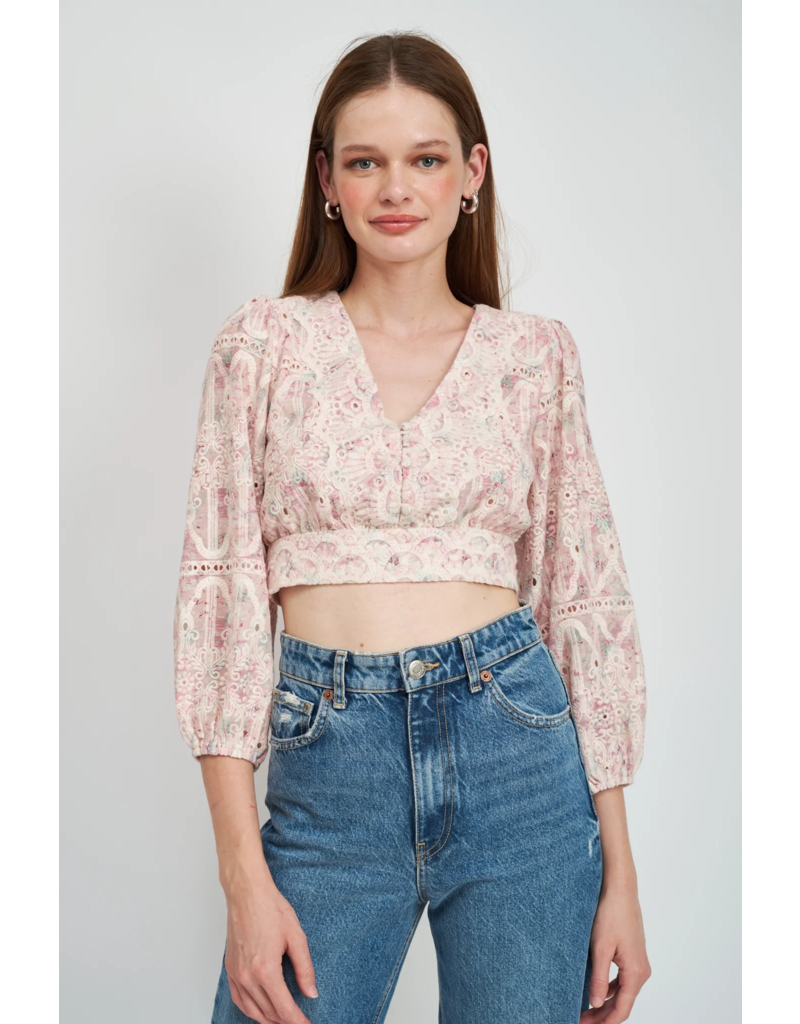 EN SAISON EN SAISON CHIFFON TIE TOP