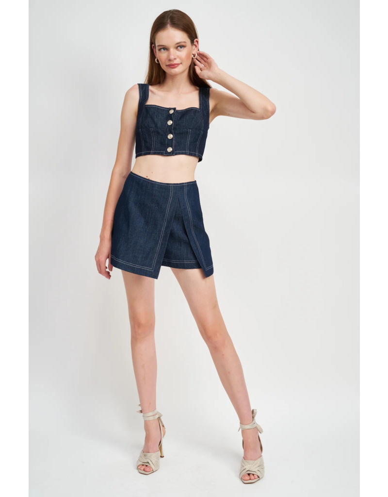 EN SAISON EN SAISON DENIM BUSTIER TOP