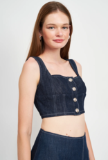 EN SAISON EN SAISON DENIM BUSTIER TOP