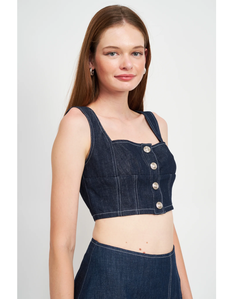 EN SAISON EN SAISON DENIM BUSTIER TOP