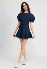 EN SAISON EN SAISON DENIM RUFFLE DRESS