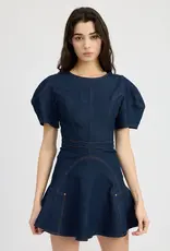 EN SAISON EN SAISON DENIM RUFFLE DRESS