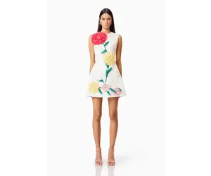 open lace back dress Rosie Assoulin Buttercup Scalloped Eyelet Mini Dress