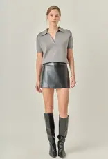 ENGLISH FACTORY ENGLISH FACTORY FAUX LEATHER SKIRT