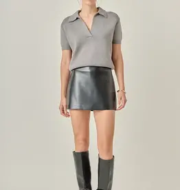ENGLISH FACTORY ENGLISH FACTORY FAUX LEATHER SKIRT