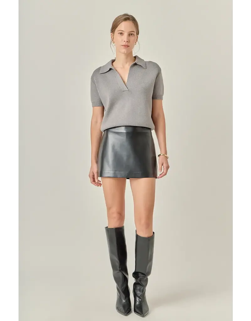 ENGLISH FACTORY ENGLISH FACTORY FAUX LEATHER SKIRT