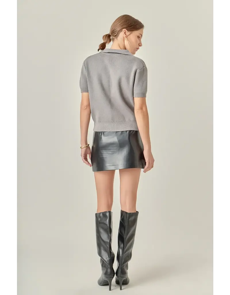 ENGLISH FACTORY ENGLISH FACTORY FAUX LEATHER SKIRT