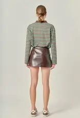 ENGLISH FACTORY ENGLISH FACTORY FAUX LEATHER SKIRT