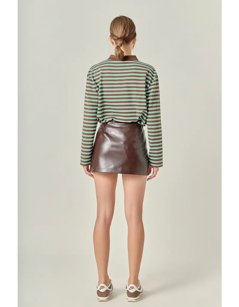 ENGLISH FACTORY ENGLISH FACTORY FAUX LEATHER SKIRT