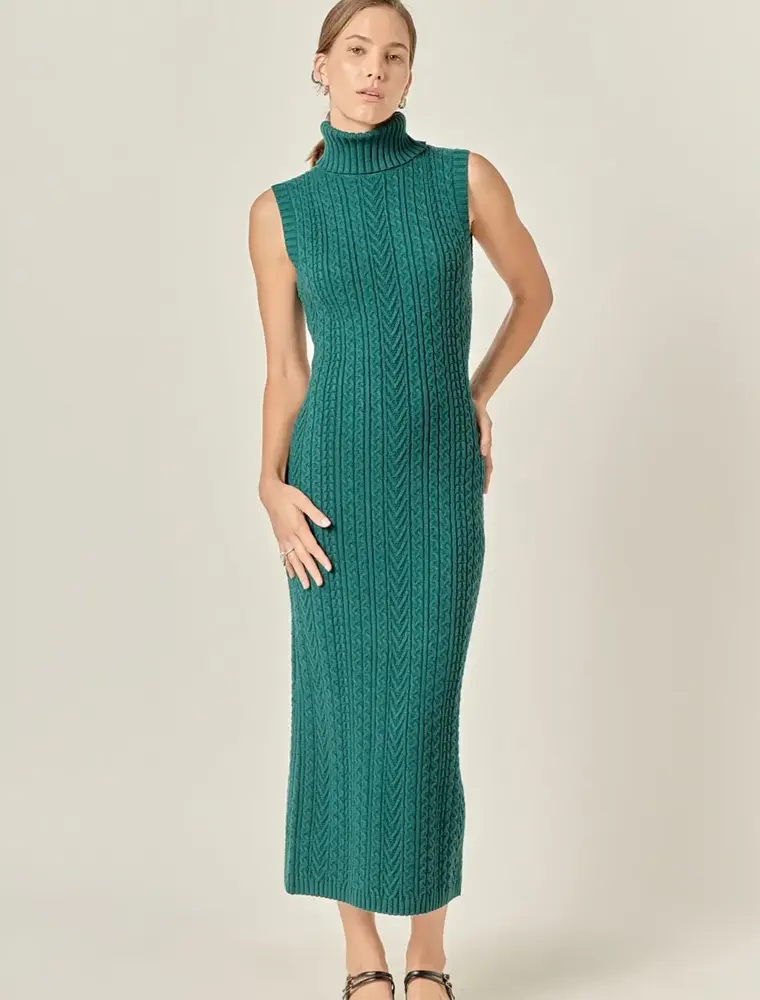 ENGLISH FACTORY ENGLISH FACTORY CABLE KNIT DRESS
