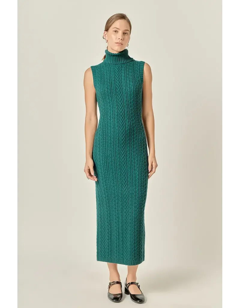 ENGLISH FACTORY ENGLISH FACTORY CABLE KNIT DRESS