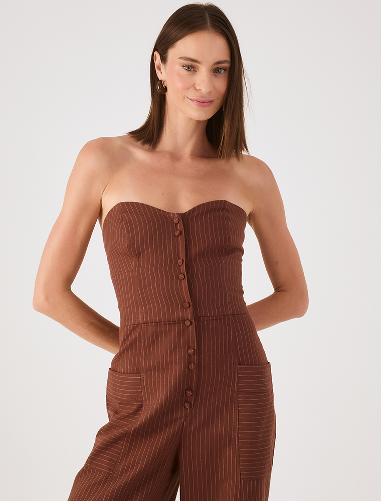 DRESS TO DRESS TO  PINSTRIPE JUMPSUIT