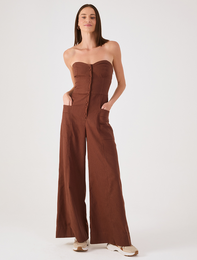 DRESS TO DRESS TO  PINSTRIPE JUMPSUIT