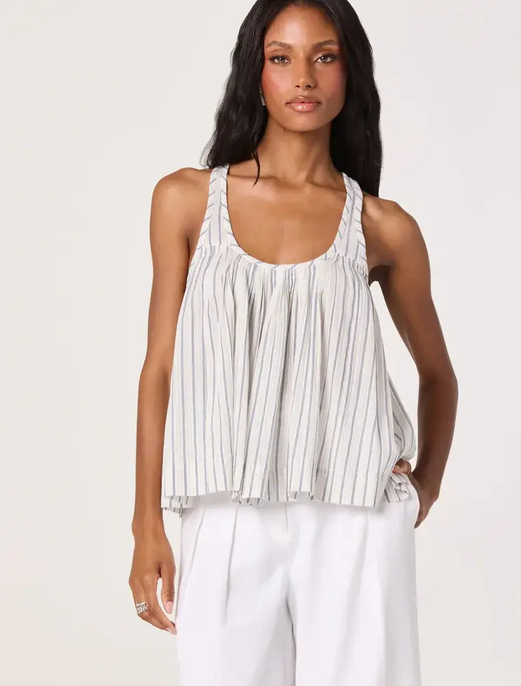 ASTR ASTR AGGIE TOP WHT/BLU STRIPE