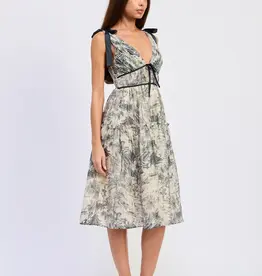 EN SAISON EN SAISON PLEATED MIDI DRESS