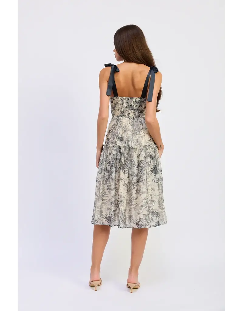 EN SAISON EN SAISON PLEATED MIDI DRESS