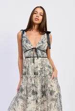 EN SAISON EN SAISON PLEATED MIDI DRESS