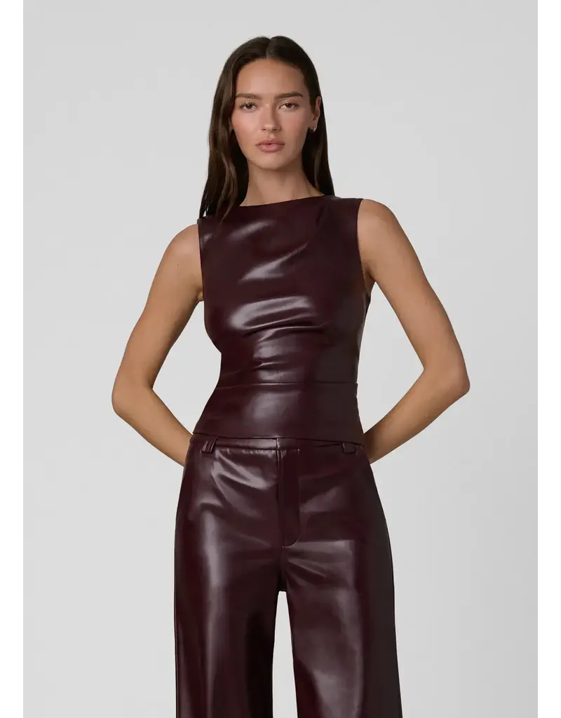 joes JOES MEG VEGAN LEATHER TOP