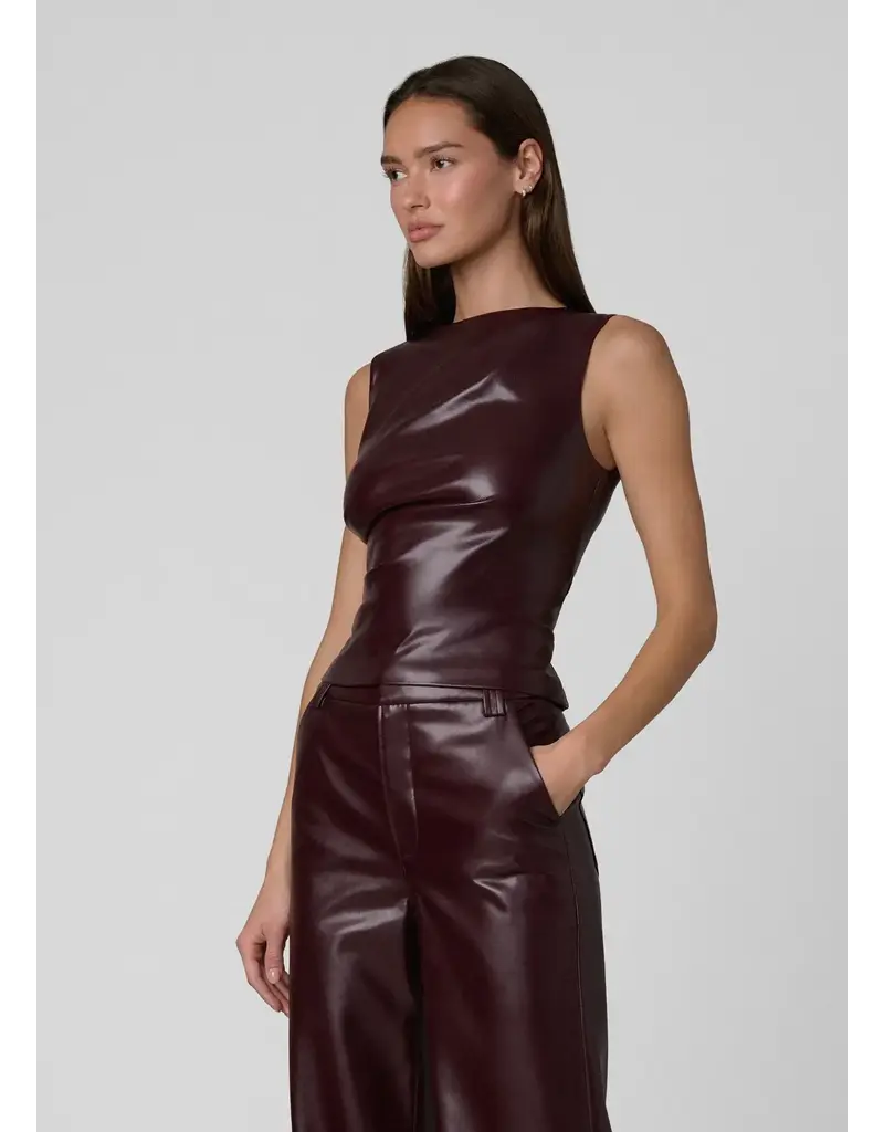joes JOES MEG VEGAN LEATHER TOP