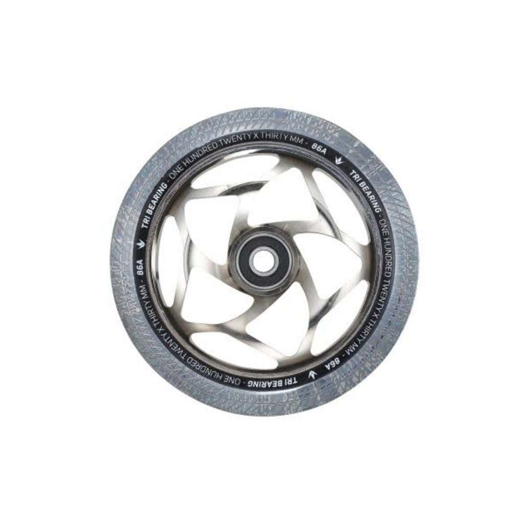 ENVY Envy Tri Bearing Scooter Wheel, 120mm X 30mm  -Chrome/Clear