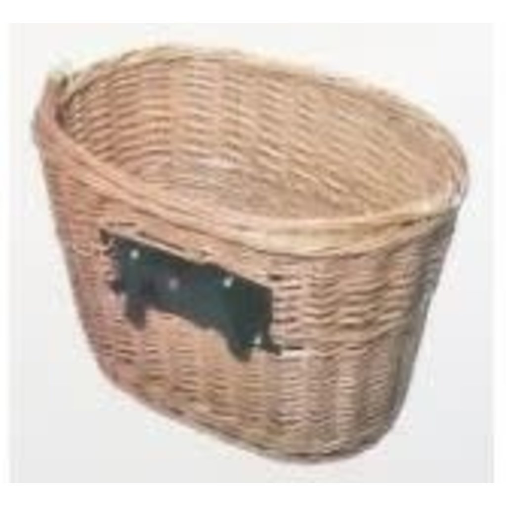 Basket - Front, Wicker, Q/R, Oval Shape, With Handle, 350mm X 260mm X 220mm