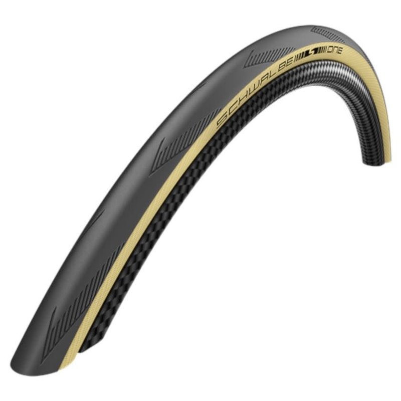 Schwalbe SCHWALBE ONE 700 X 25C RACEGUARD ADDIX COMPOUND TUBED PERFORMANCE LINE FOLDING SKINWALL