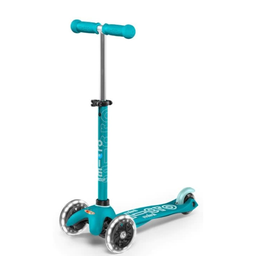 Mini Micro Micro Mini Deluxe LED 3 Wheel Scooter - Aqua