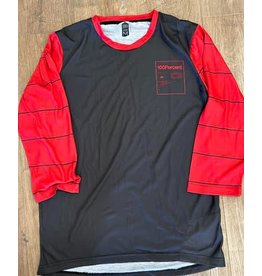 100% 100% Airmatic 3/4 Sleeve Jersey - Black/Dark Red M