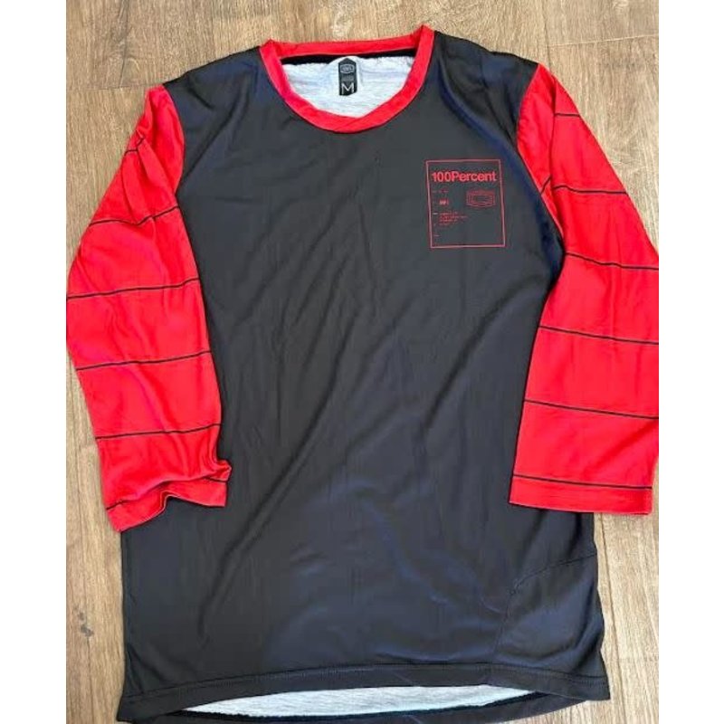 100% 100% Airmatic 3/4 Sleeve Jersey - Black/Dark Red M