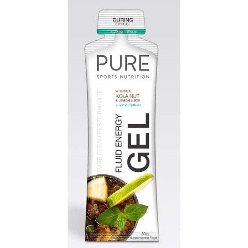 PURE Pure Fluid Energy Gel - Kola Nut + 30mg Caffeine (Each)
