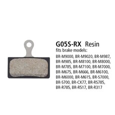 Shimano BR-M7000 Resin Pads & Spring G05S-RX (Per Pair) (Replaces G03S) Box of 25 Pairs